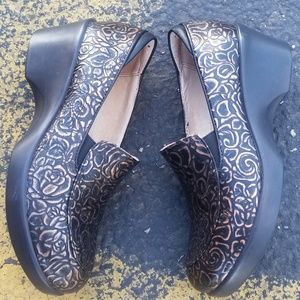 Alegria Leather Floral Clog